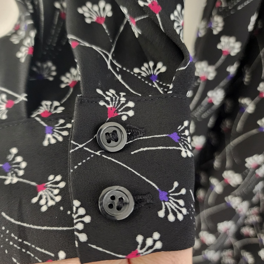 Maison Jules v-neck black dandelion spark floral crop wide leg pant jump… - Picture 11 of 14